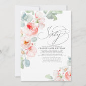 Roze bloemen Elegant Boho 60e verjaardag Kaart (Voorkant)