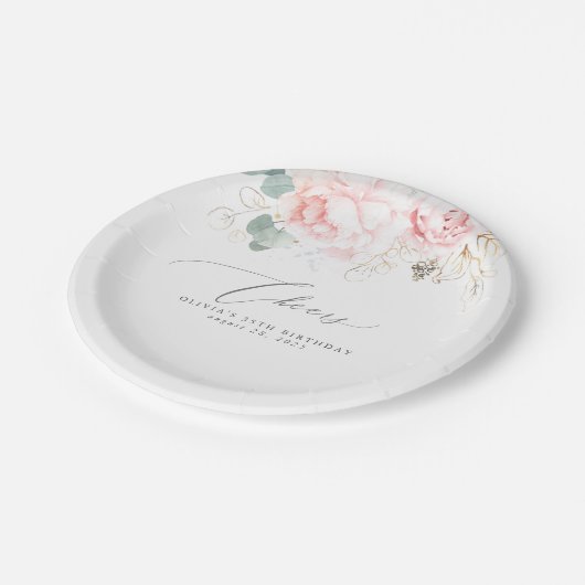 Roze Bloemen Elegant Botanisch Papier Bord (Gekanteld)