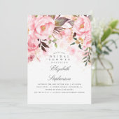 Roze Bloemen Elegant en Modern Vrijgezellenfeest Kaart (Staand voorkant)