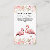 Roze Bloemen Elegant Flamingo Baby shower Informatiekaartje (Voorkant)