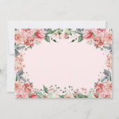 Roze Bloemen Elegant Quinceañera Kaart (Achterkant)