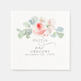 Roze bloemen Elegant Romantic Wedding Servet