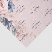 Roze Bloemen Elegant Script 60th Verjaardag Elke l Tissuepapier (Detail)