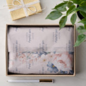 Roze Bloemen Elegant Script 60th Verjaardag Elke l Tissuepapier (Geschenk)