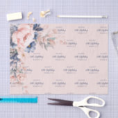 Roze Bloemen Elegant Script 60th Verjaardag Elke l Tissuepapier (Craft)