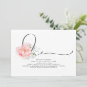 Roze Bloemen Elegant Script Typografie 1e Verjaard Kaart (Staand voorkant)