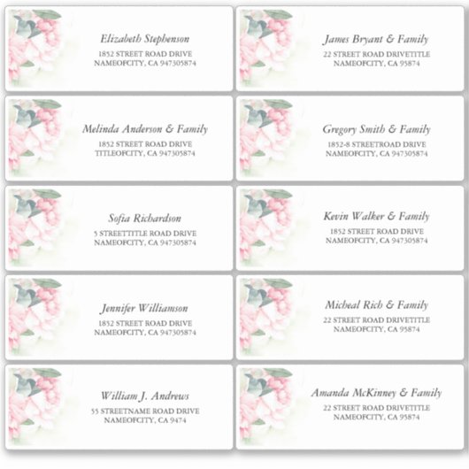 Roze Bloemen Elegant Zomerfeest Sticker (Voorkant)