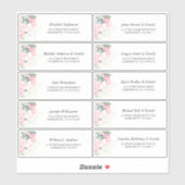 Roze Bloemen Elegant Zomerfeest Sticker (Vel)