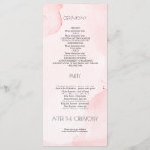 roze bloemen elegante bruiloft programma's (Achterkant)