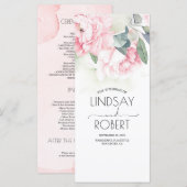 roze bloemen elegante bruiloft programma's (Voorkant / Achterkant)