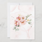 Roze Bloemen Elegante Eucalyptus Trouwdouche Kaart (Achterkant)