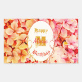 Roze Bloemen Elegante Moderne 21ste Verjaardag Rechthoekige Sticker (Voorkant)