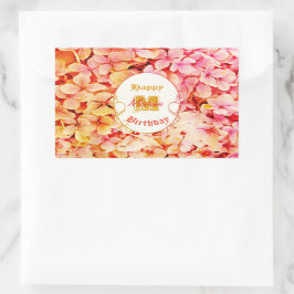 Roze Bloemen Elegante Moderne 21ste Verjaardag Rechthoekige Sticker