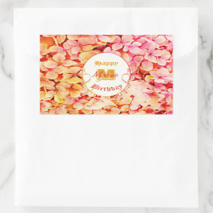 Roze Bloemen Elegante Moderne 21ste Verjaardag Rechthoekige Sticker