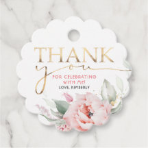 Roze Bloemen Elegante Verjaardag Dank u