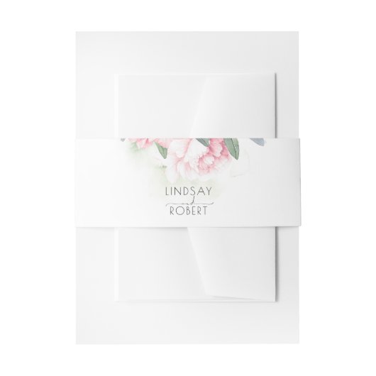 Roze Bloemen Elegante Vintage bruiloft Uitnodigingen Wikkel (Voorkant Voorbeeld)