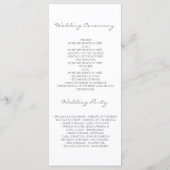 Roze Bloemen Elegante Waterverf Trouwprogramma's Programmakaart (Achterkant)