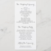 Roze Bloemen Elegante Waterverf Trouwprogramma's Programmakaart (Achterkant)