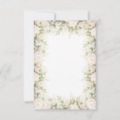 Roze Bloemen Elegante Waterverf Vintage bruiloft Bedankkaart (Achterkant)