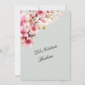 Roze Bloemen Elegantie 60ste Verjaardag Party Kaart (Achterkant)