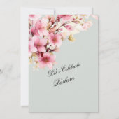 Roze Bloemen Elegantie 80ste Verjaardagsfeest Kaart (Achterkant)