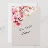 Roze Bloemen Elegantie 80ste Verjaardagsfeest Kaart (Achterkant)