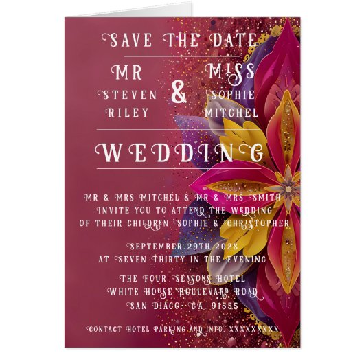 Roze Bloemen Elegantie bruiloft Collectie (Voorkant)