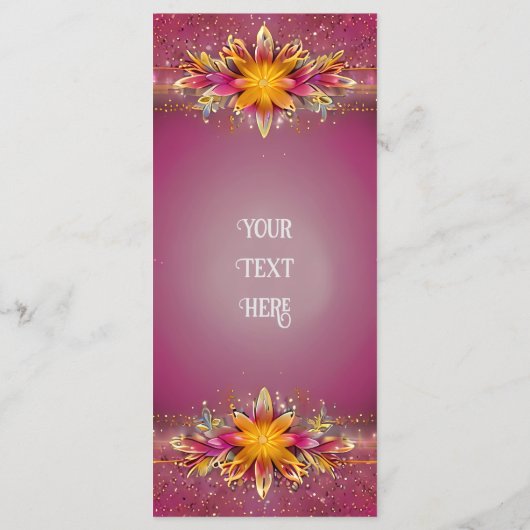 Roze Bloemen Elegantie bruiloft Collectie Menu (Achterkant)