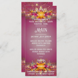 Roze Bloemen Elegantie bruiloft Collectie Menu