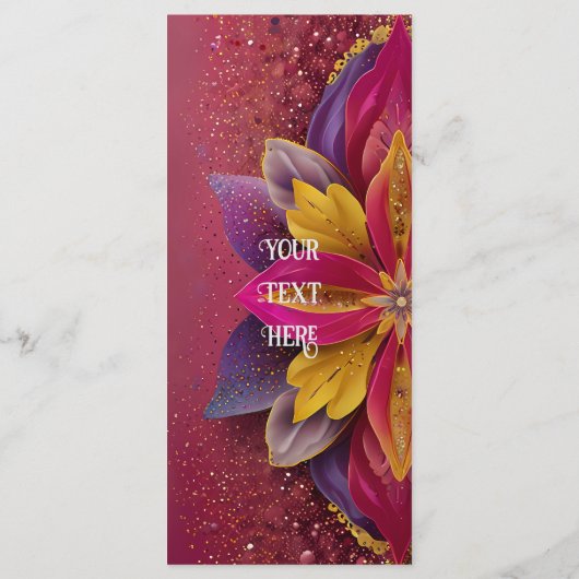 Roze Bloemen Elegantie bruiloft Collectie Menu (Achterkant)