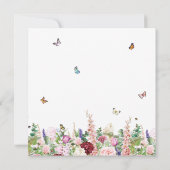 Roze bloemen en Baby shower van Butterflies Kaart (Achterkant)