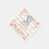 Roze bloemen en baby showers luiers van goudolifan servet (Hoek)