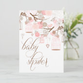 Roze bloemen en babyvoeding kaart (Staand voorkant)