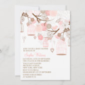 Roze bloemen en babyvoeding kaart (Achterkant)