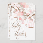 Roze bloemen en babyvoeding kaart (Voorkant / Achterkant)