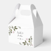 Roze bloemen en bladeren bedankdoosjes (Achterkant)