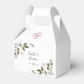 Roze bloemen en bladeren bedankdoosjes (Voorkant Zijde)