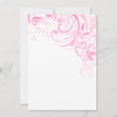 Roze bloemen en bladeren save the date (Achterkant)