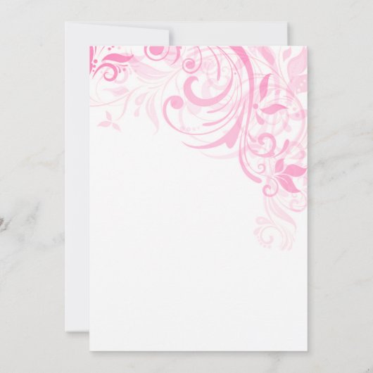 Roze bloemen en bladeren save the date (Achterkant)