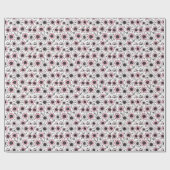 Roze bloemen en bladeren schetsontwerp cadeaupapier (Vlak)