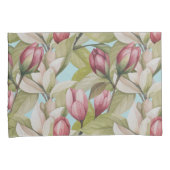  roze bloemen- en bladpatroon kussensloop (Voorkant-Rechts)