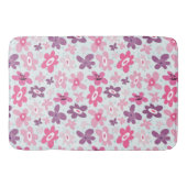Roze bloemen en blauw hart bevestigen het griezeli badmat (Voorkant)