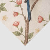 Roze Bloemen en Blauwe Vogel Ontwerp Decoupage Tissuepapier (Detail)