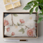 Roze Bloemen en Blauwe Vogel Ontwerp Decoupage Tissuepapier (Geschenk)