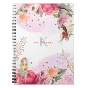 Roze Bloemen En Feeën Leraren Notitieboek