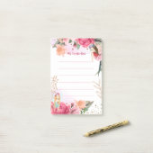 Roze Bloemen En Feeën Takenlijst Post-it® Notes (Op bureau)