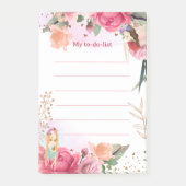 Roze Bloemen En Feeën Takenlijst Post-it® Notes (Voorkant)
