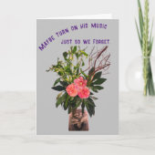 Roze Bloemen en Gedicht Kaart (Voorkant)