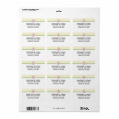 Roze bloemen en gele gingham etiket (Full Sheet)