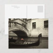 roze bloemen en gondola briefkaart (Voorkant / Achterkant)